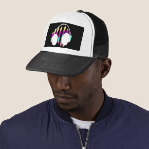 Casquette Casque Géométrique DJ Barres de Musique Arc-en-Cie