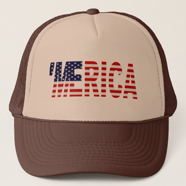 Casquette 'Casquette de camionneur de drapeau de MERICA USA (Devant)