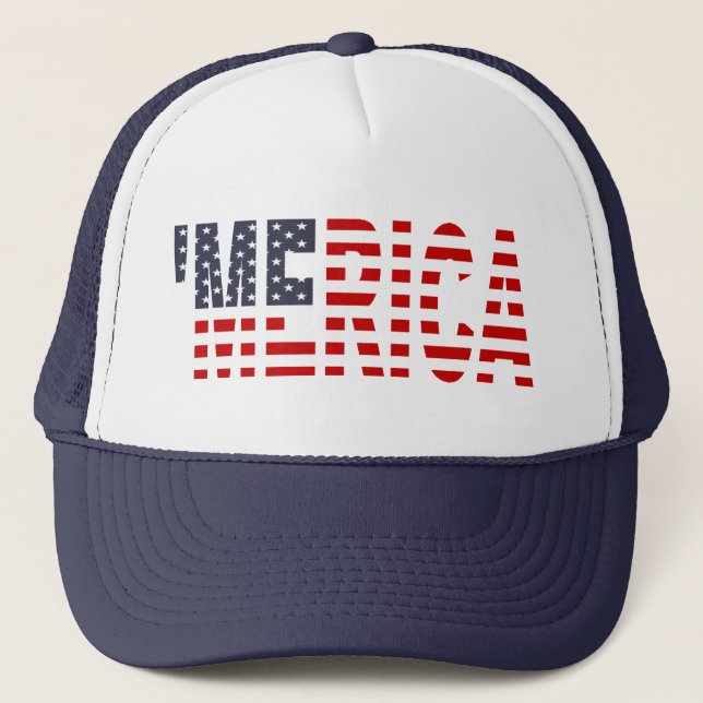 Casquette 'Casquette de camionneur de drapeau de MERICA USA (Devant)