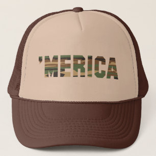 Casquette 'Casquette de camionneur de MERICA Camo (le brun