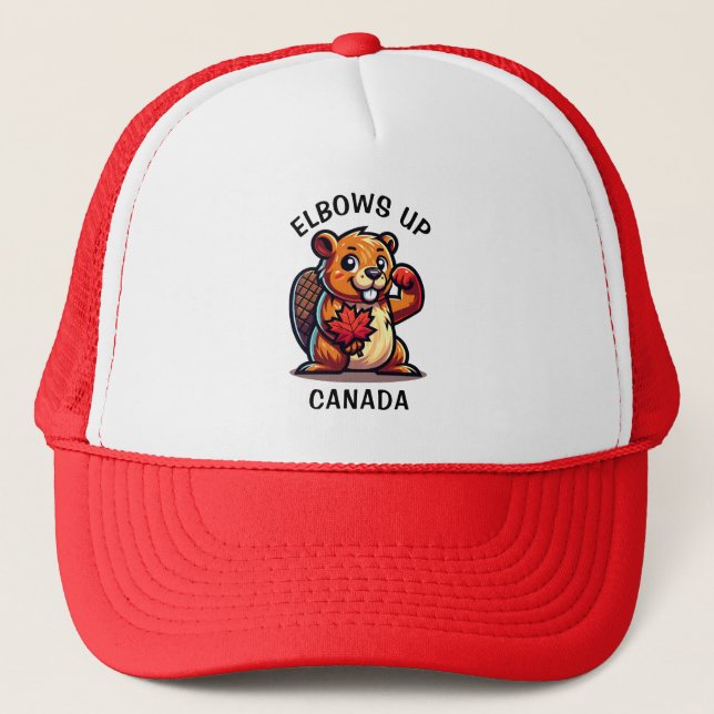 Casquette Castor avec feuille d'érable et coudes au Canada B (Devant)