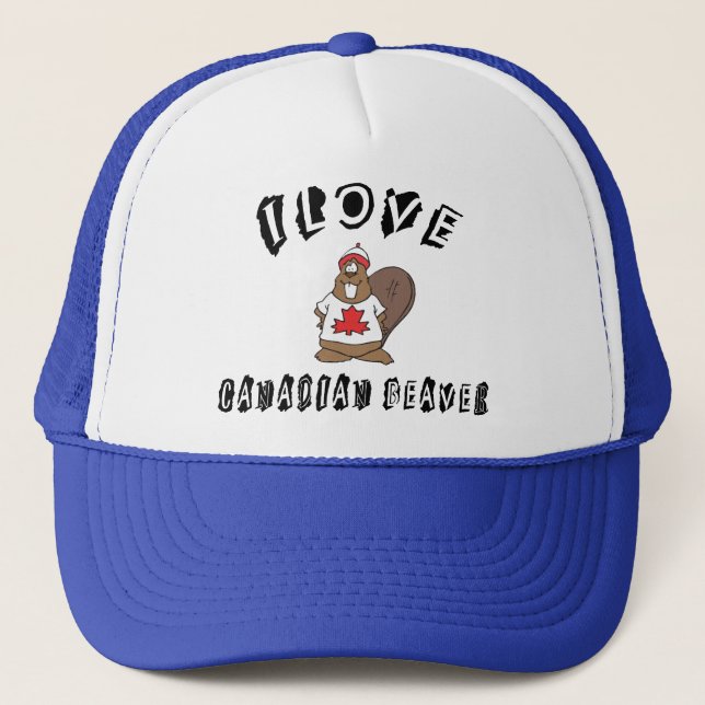 Casquette Castor vilain de Canadien d'amour d'I (Devant)