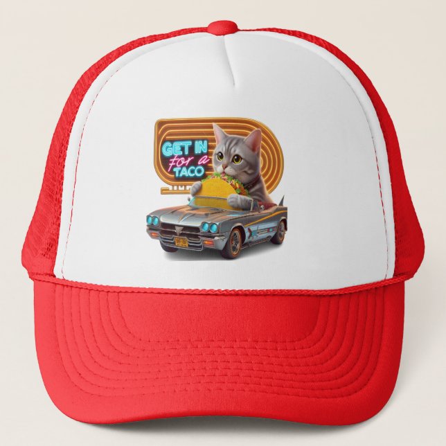 Casquette Cat In Car Majesty Montez pour un taco (Devant)