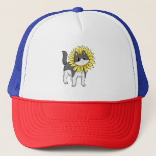 Casquette Cat with sunflower
