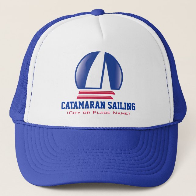 Casquette Catamaran Sailing_Pontoon Racing_BlueMoon modèle (Devant)