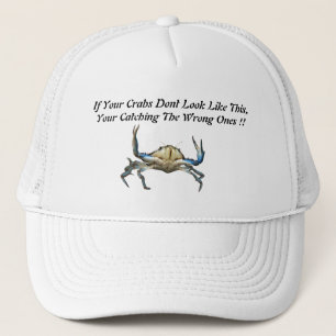 Casquette Catching Crabs, Funny White Truckers Casquette.