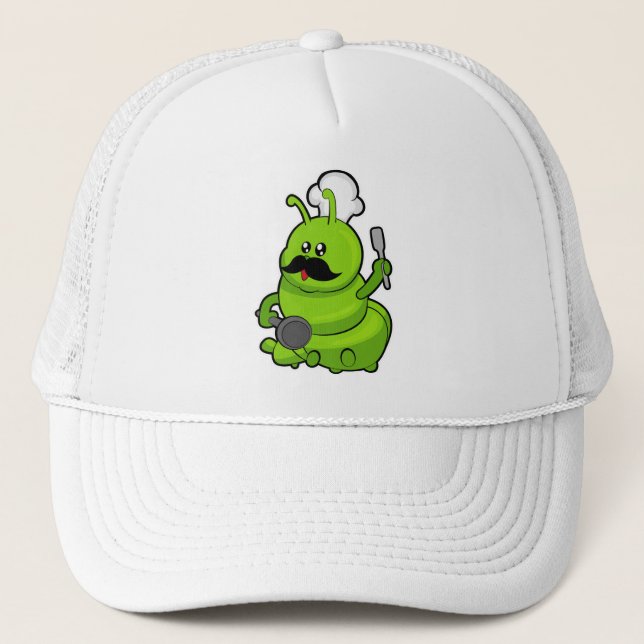 Casquette Caterpillar comme cuisinière avec Moustache (Devant)