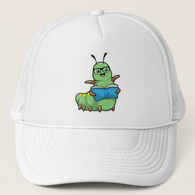 Casquette Caterpillar Nerd avec livre et lunettes (Devant)