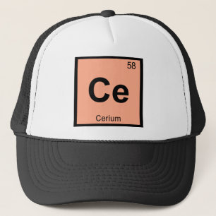 Casquette Ce - Chimie du Cérium Symbole du Tableau Périodiqu