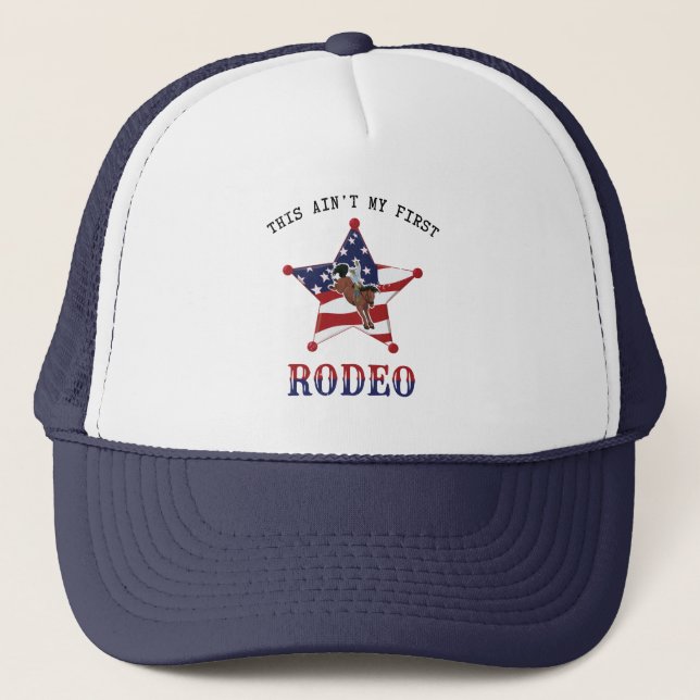 Casquette Ce n'est pas mon premier RODEO / Lettre noire (Devant)