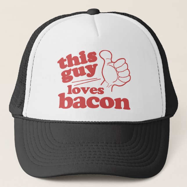 Casquette Ce type aime Bacon (Devant)