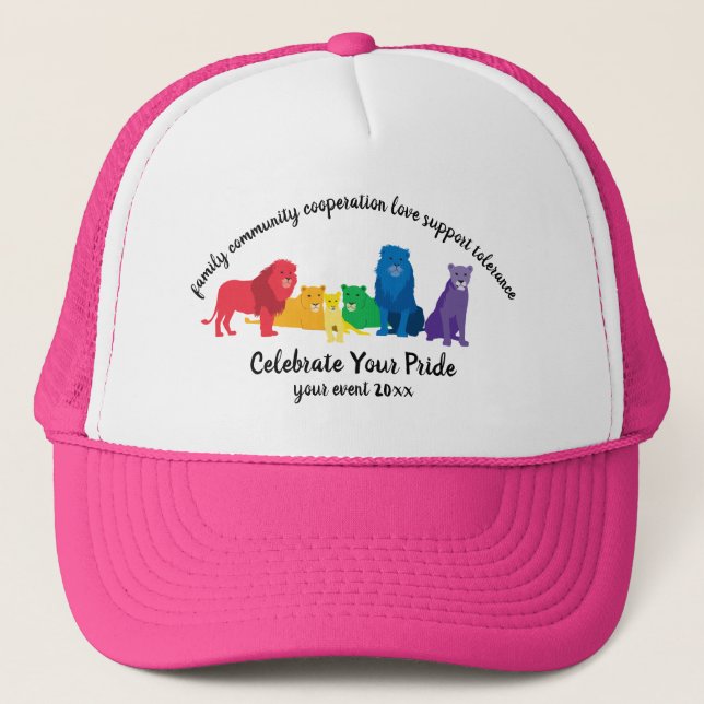 Casquette Célébrez votre fierté à la Rainbow Lion Pride (Devant)