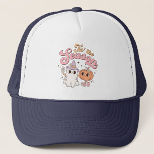 Casquette C'est la saison drôle Halloween Citrouille et fant