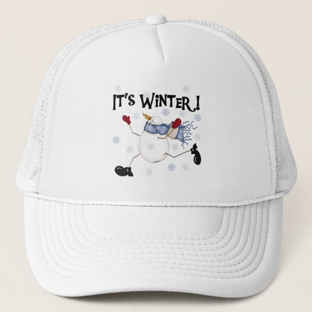 Casquette C'est les vacances de snowman d'hiver (Devant)