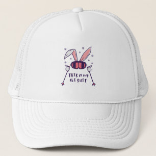 Casquette C'est mon lapin de ski en combinaison de ski avec 