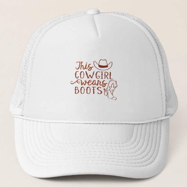 Casquette Cette Cowgirl porte des bottes (Devant)