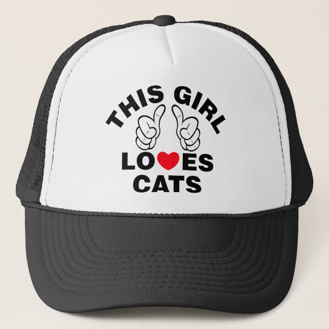 Casquette Cette fille adore les chats (Devant)