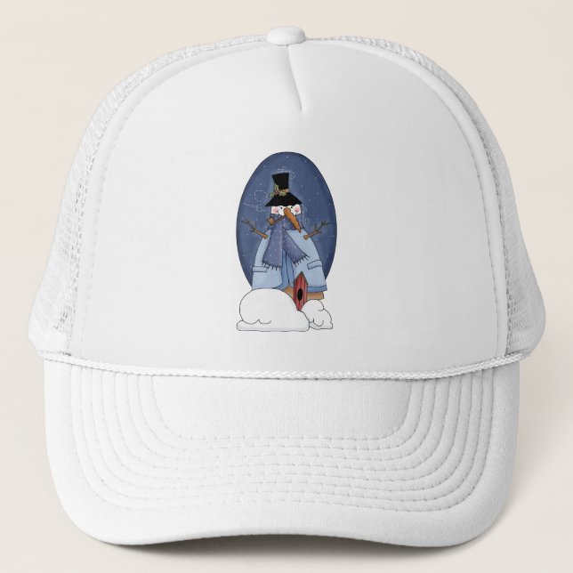 Casquette Chandails et cadeaux Snowman Blue (Devant)