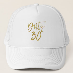 Casquette Chapeau 30 d'or noir et chapeau de camion blanc