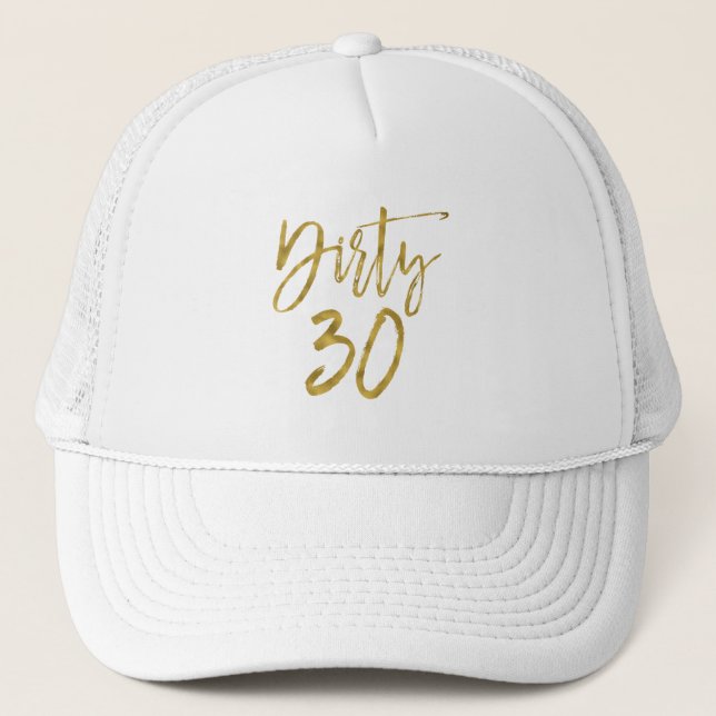 Casquette Chapeau 30 d'or noir et chapeau de camion blanc (Devant)