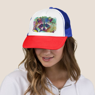Casquette Chapeau à raton laveur arc-en-ciel