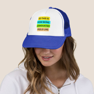 Casquette Chapeau blanc et bleu royal SO_This_IS_HOW_BEIN