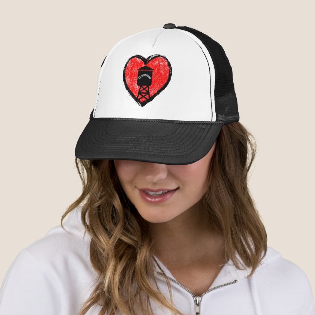 Casquette Chapeau camionneur de tour d'eau du coeur sale Cam (En situation)