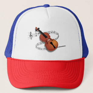 Casquette Chapeau camionneur violon et notes musicales