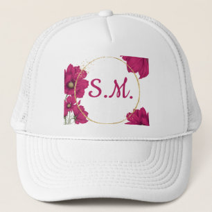 Casquette Chapeau Cercle Doré Fleur Rose