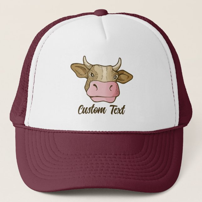 Casquette Chapeau de camion à tête de vache (Devant)