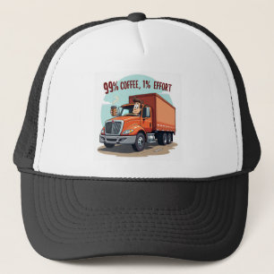 Casquette Chapeau de camion amusant -99% café 1% effort