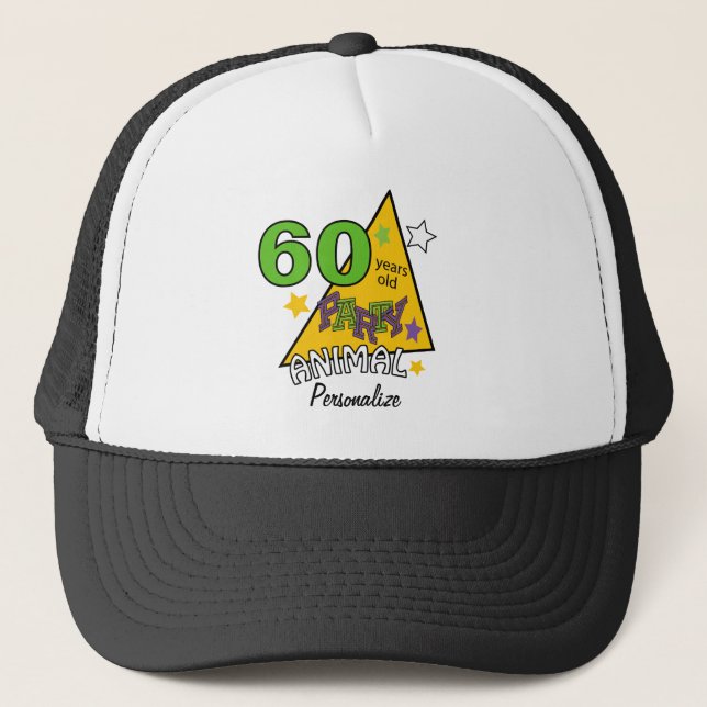 Casquette Chapeau de camion animal de 60 ans (Devant)