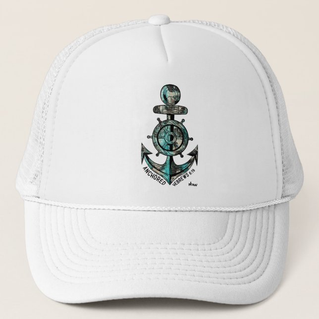 Casquette Chapeau de camion avec Ancre religieuse (Devant)