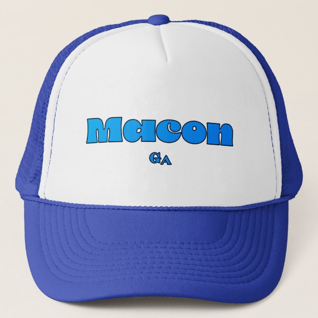 Casquette Chapeau de camion bleu Macon GA (Devant)