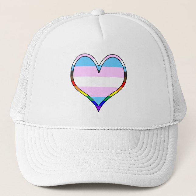 Casquette Chapeau de camion Coeur Trans Pride (Devant)
