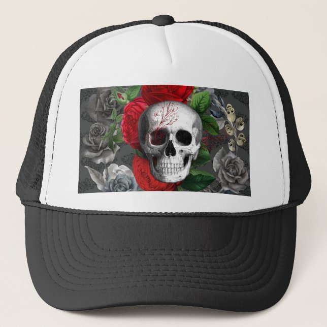 Casquette Chapeau de camion crâne (Devant)