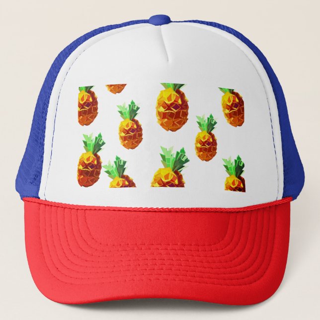 Casquette Chapeau de camion d'art à ananas Origami (Devant)