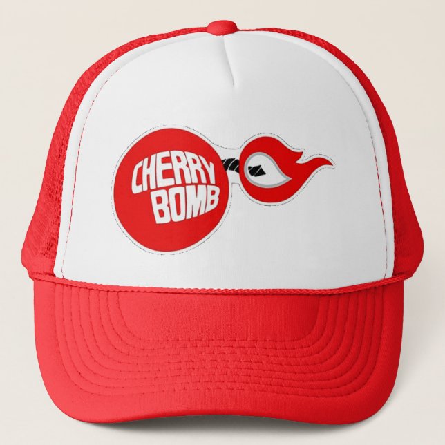 Casquette Chapeau de camion de bombe cerise (Devant)