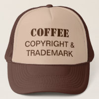 Chapeau de camion de café, droit d'auteur et marqu