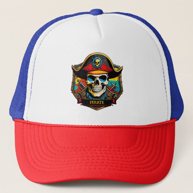 Casquette Chapeau de camion de capitaine pirate (Devant)