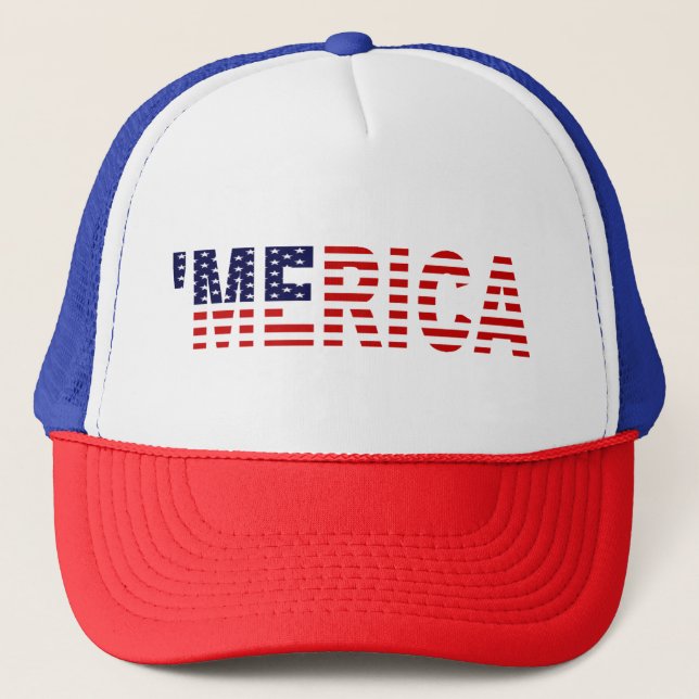 Casquette Chapeau de camion de pavillon américain MERICA (Devant)