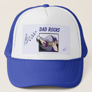 Casquette Chapeau de camion du joueur de guitare "Papa Rocks
