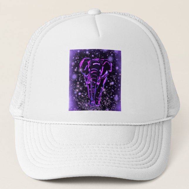 Casquette Chapeau de camion éléphant à la nuit étoilée (Devant)
