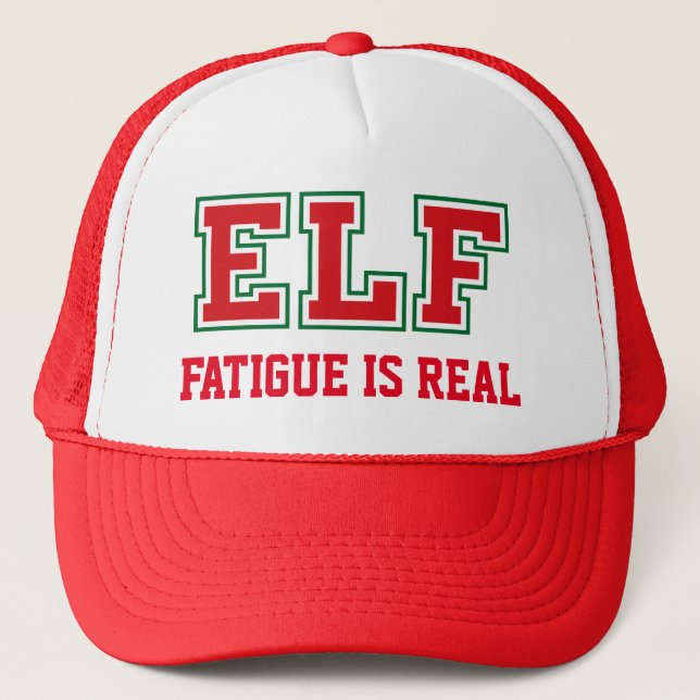 Casquette Chapeau de camion Fatigued Christmas ELF (Devant)