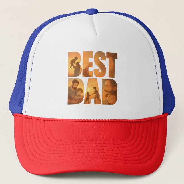 Casquette Chapeau de camion meilleur papa jamais (Devant)