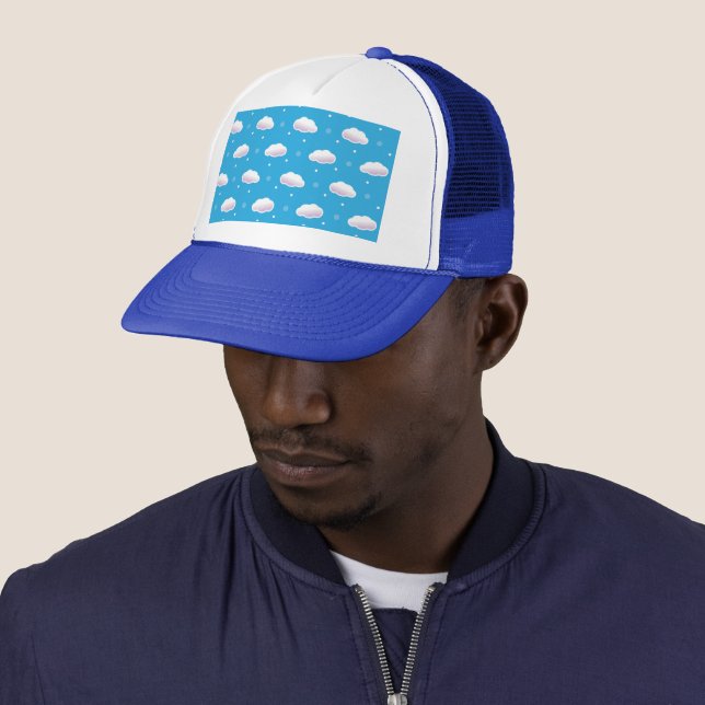 Casquette Chapeau de camion nuages (En situation)