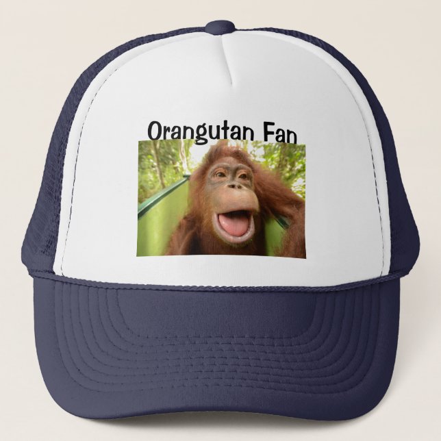 Casquette Chapeau de camion Orangoutan souriant (Devant)