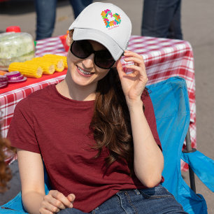 Casquette Chapeau de camion pièce, amour et polyominos
