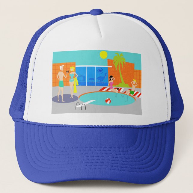 Casquette Chapeau de camion Retro Pool Party (Devant)