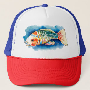 Casquette Chapeau de camion - Série d'aquarelles : Koi Fish